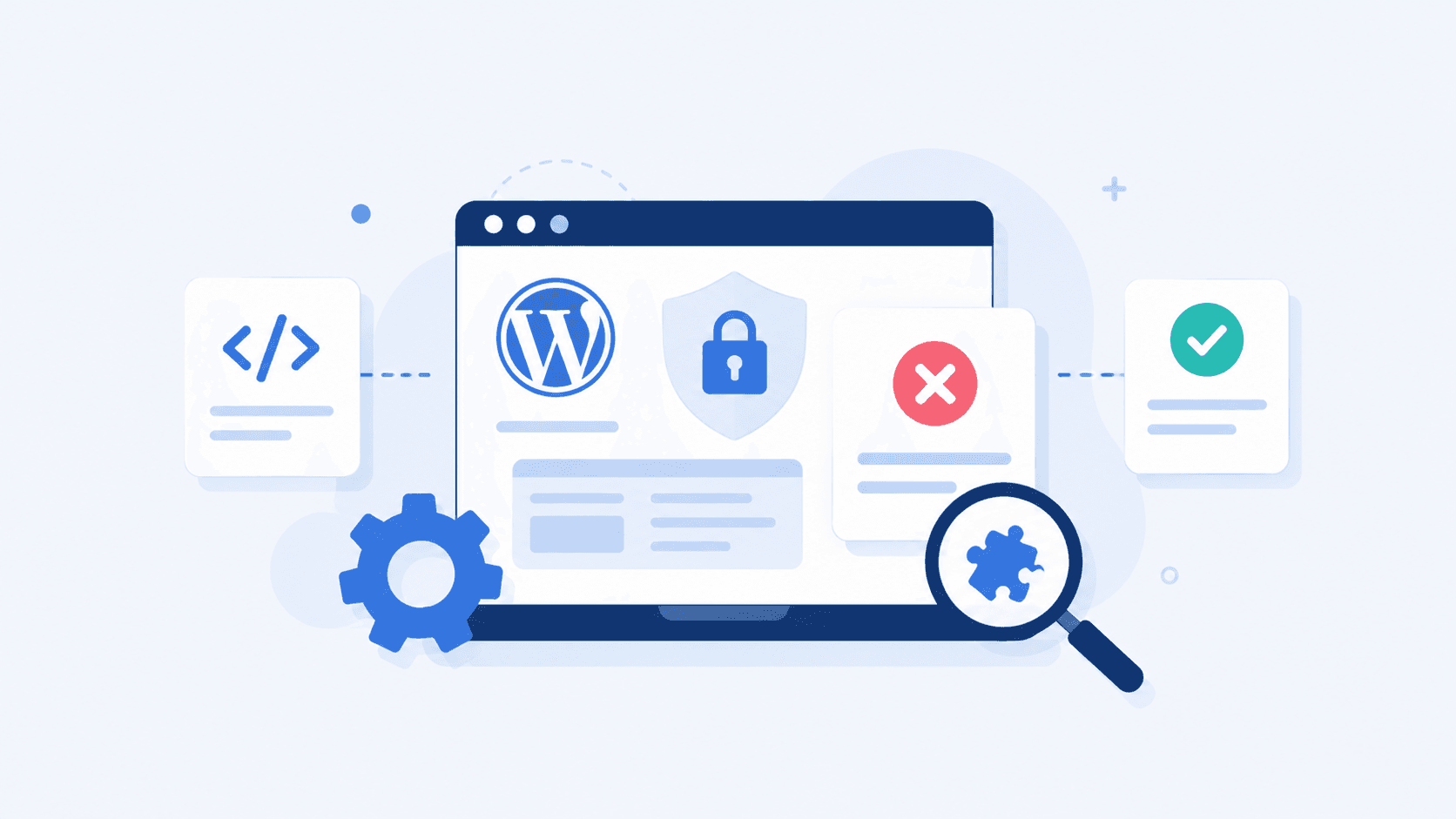 Flache Illustration eines WordPress-Checkout-Formulars mit abgelaufenem Sicherheits-Nonce und Cache-Warnung