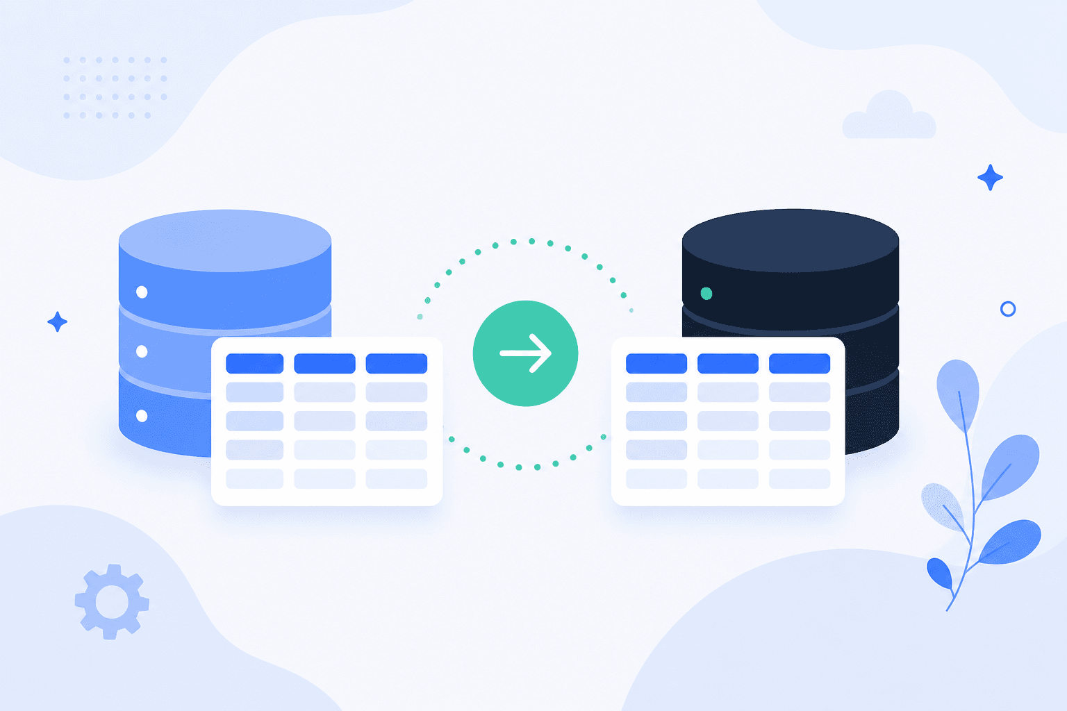 Flache Illustration: WooCommerce-HPOS-Migration
