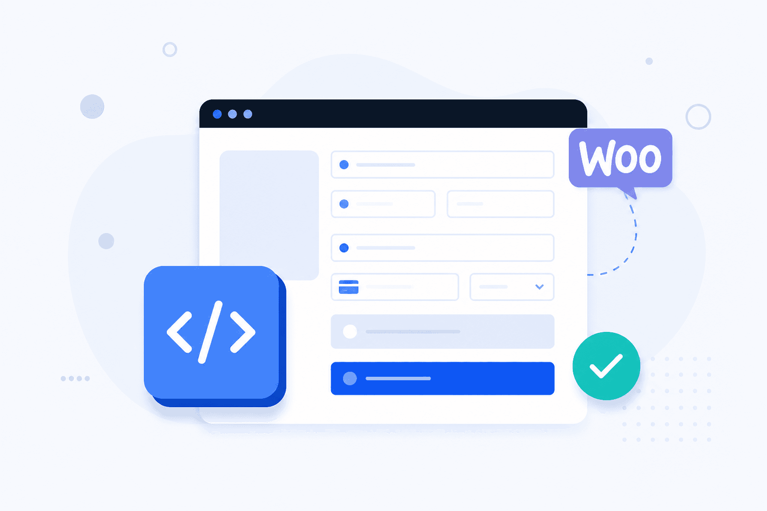 Flache Illustration eines WooCommerce-Checkout-Shortcodes